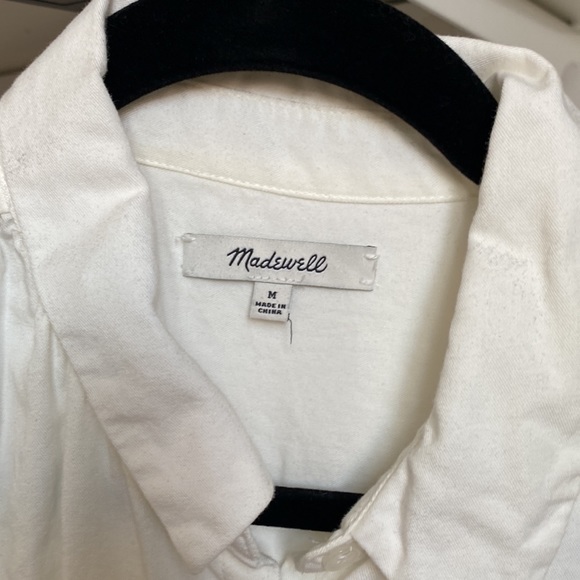 Madewell white short sleeve button down oversized - Picture 3 of 5